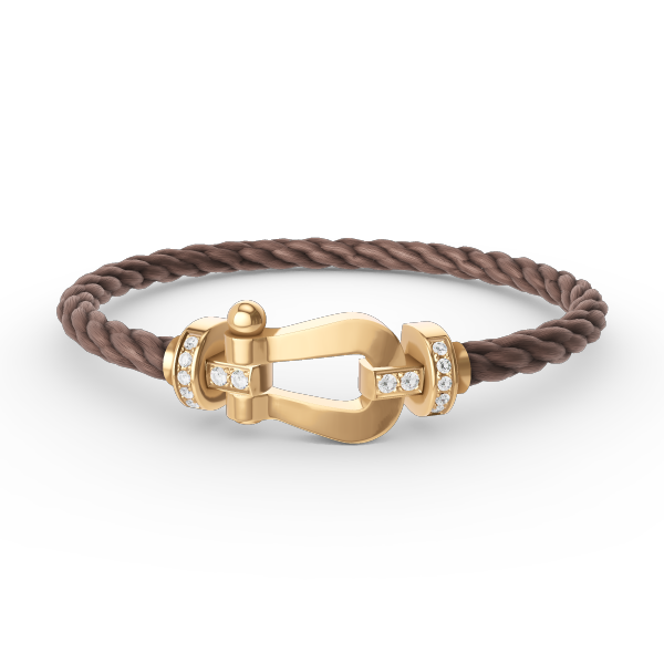 [Super CiCi ]FORCE LARGE HORSESHOE HALF DIAMOND BRACELET GOLD