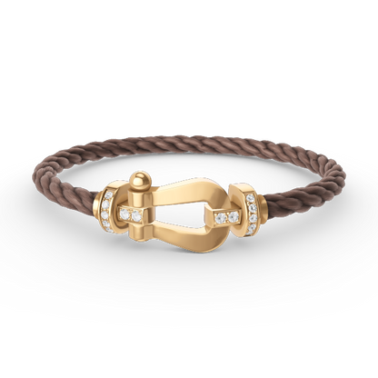 [Super CiCi ]FORCE LARGE HORSESHOE HALF DIAMOND BRACELET GOLD