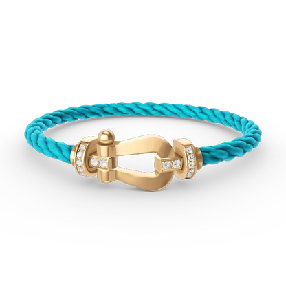 [Super CiCi ]FORCE LARGE HORSESHOE HALF DIAMOND BRACELET GOLD