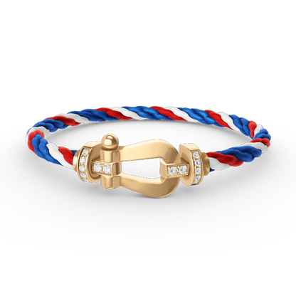[Super CiCi ]FORCE LARGE HORSESHOE HALF DIAMOND BRACELET GOLD