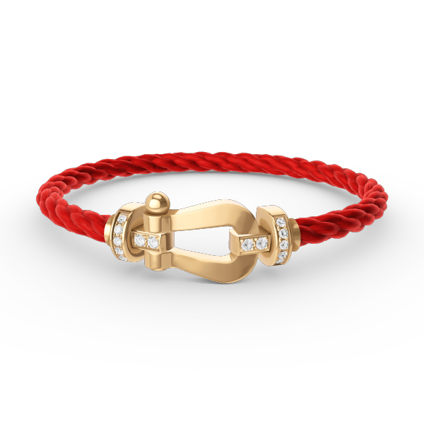 [Super CiCi ]FORCE LARGE HORSESHOE HALF DIAMOND BRACELET GOLD