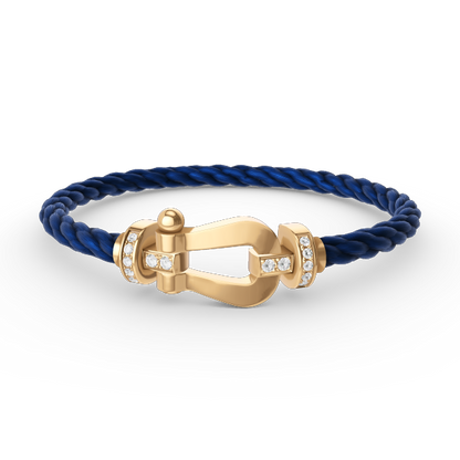[Super CiCi ]FORCE LARGE HORSESHOE HALF DIAMOND BRACELET GOLD