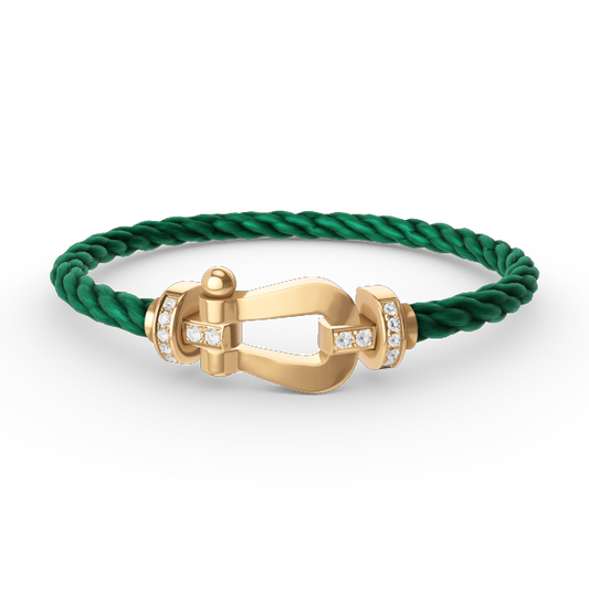 [Super CiCi ]FORCE LARGE HORSESHOE HALF DIAMOND BRACELET GOLD
