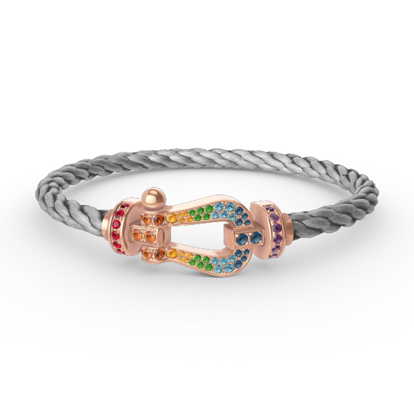 [Super CiCi ]FORCE LARGE HORSESHOE  COLORED DIAMOND BRACELET ROSE GOLD