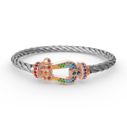 [Super CiCi ]FORCE LARGE HORSESHOE  COLORED DIAMOND BRACELET ROSE GOLD
