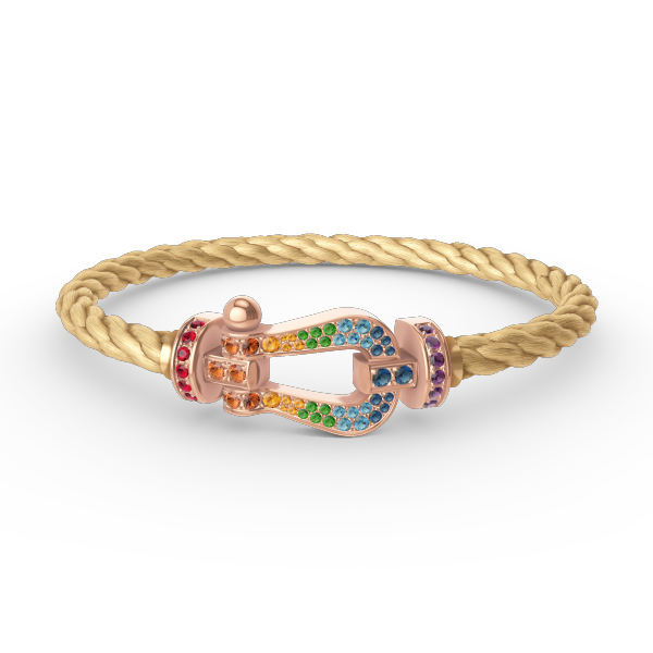 [Super CiCi ]FORCE LARGE HORSESHOE  COLORED DIAMOND BRACELET ROSE GOLD
