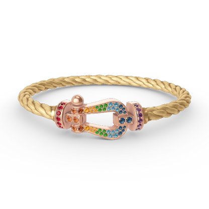[Super CiCi ]FORCE LARGE HORSESHOE  COLORED DIAMOND BRACELET ROSE GOLD