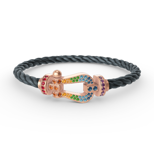 [Super CiCi ]FORCE LARGE HORSESHOE  COLORED DIAMOND BRACELET ROSE GOLD