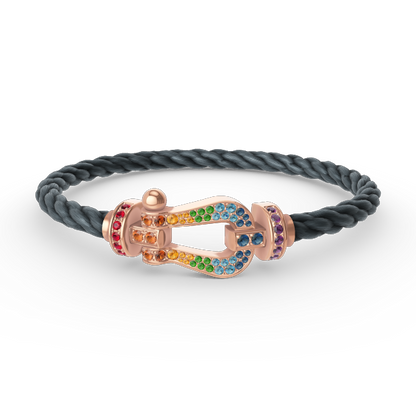 [Super CiCi ]FORCE LARGE HORSESHOE  COLORED DIAMOND BRACELET ROSE GOLD