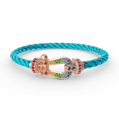 [Super CiCi ]FORCE LARGE HORSESHOE  COLORED DIAMOND BRACELET ROSE GOLD