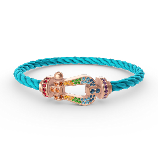 [Super CiCi ]FORCE LARGE HORSESHOE  COLORED DIAMOND BRACELET ROSE GOLD