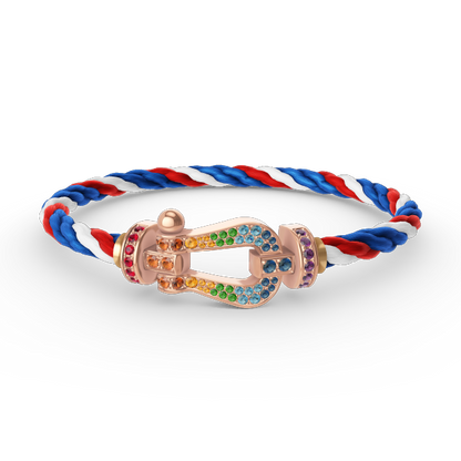 [Super CiCi ]FORCE LARGE HORSESHOE  COLORED DIAMOND BRACELET ROSE GOLD