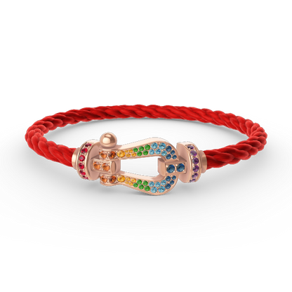[Super CiCi ]FORCE LARGE HORSESHOE  COLORED DIAMOND BRACELET ROSE GOLD