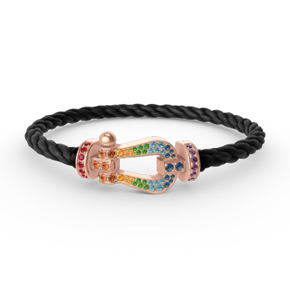[Super CiCi ]FORCE LARGE HORSESHOE  COLORED DIAMOND BRACELET ROSE GOLD