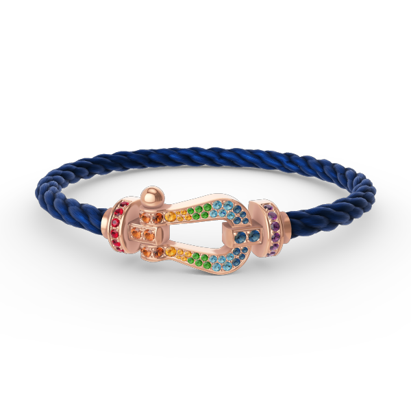 [Super CiCi ]FORCE LARGE HORSESHOE  COLORED DIAMOND BRACELET ROSE GOLD