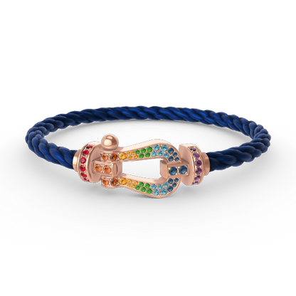 [Super CiCi ]FORCE LARGE HORSESHOE  COLORED DIAMOND BRACELET ROSE GOLD
