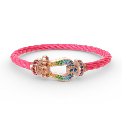 [Super CiCi ]FORCE LARGE HORSESHOE  COLORED DIAMOND BRACELET ROSE GOLD
