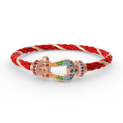 [Super CiCi ]FORCE LARGE HORSESHOE  COLORED DIAMOND BRACELET ROSE GOLD