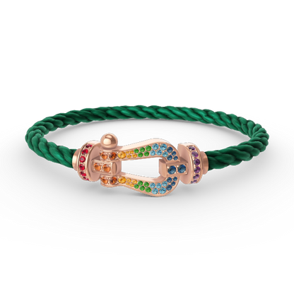 [Super CiCi ]FORCE LARGE HORSESHOE  COLORED DIAMOND BRACELET ROSE GOLD