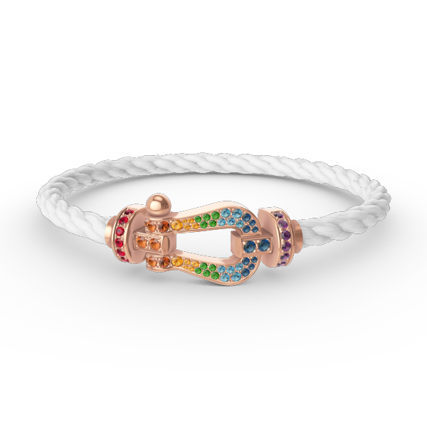 [Super CiCi ]FORCE LARGE HORSESHOE  COLORED DIAMOND BRACELET ROSE GOLD