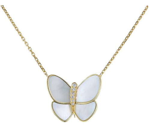 [Super CiCi ]BUTTERFLY GOLD MOP DIAMOND NECKLACE
