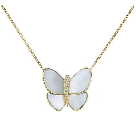 [Super CiCi ]BUTTERFLY GOLD MOP DIAMOND NECKLACE