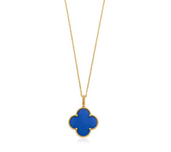 [Super CiCi ]CLOVER 25MM NECKLACE TURQUOISE ROSE GOLD