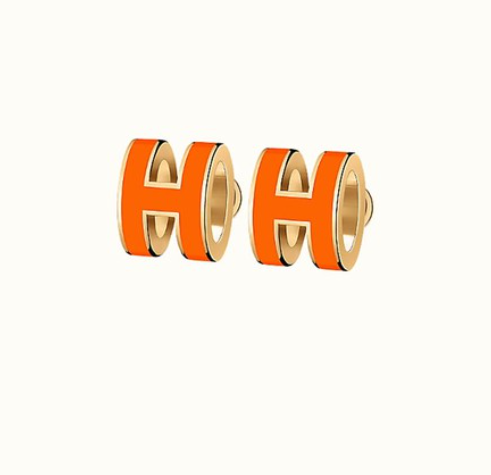 [Super CiCi ]MINI POP H EARRINGS ORANGE