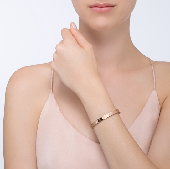[Super CiCi ]LOVE BRACELET 6.1MM 4 DIAMONDS