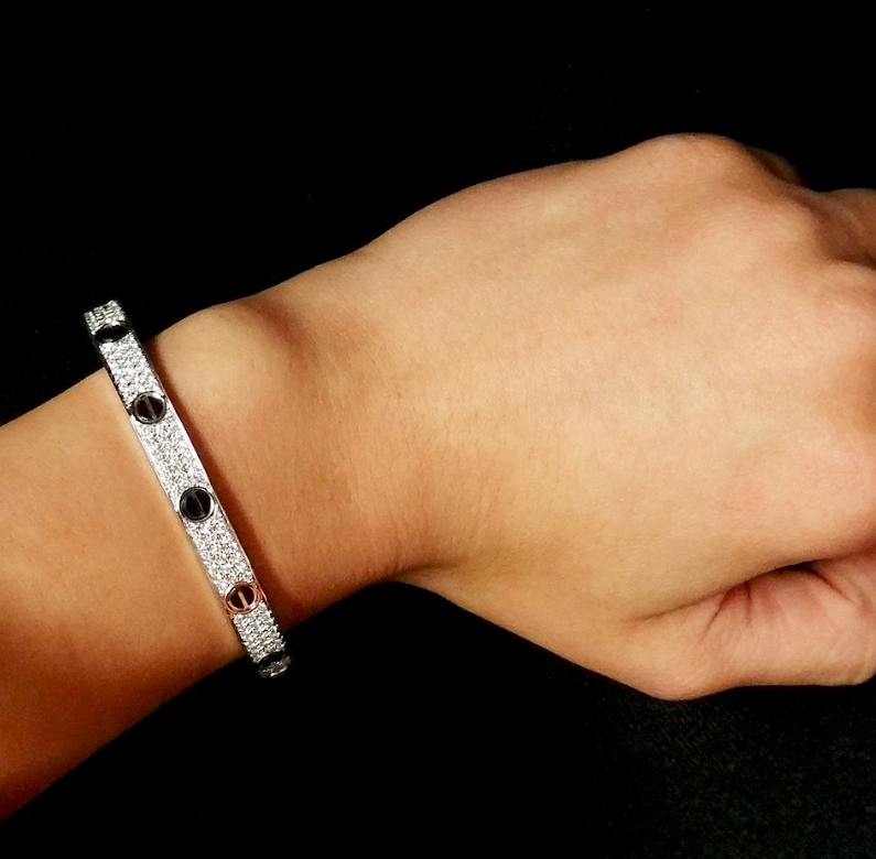 [Super CiCi ]LOVE BRACELET 6.1MM DIAMOND-PAVED CERAMIC