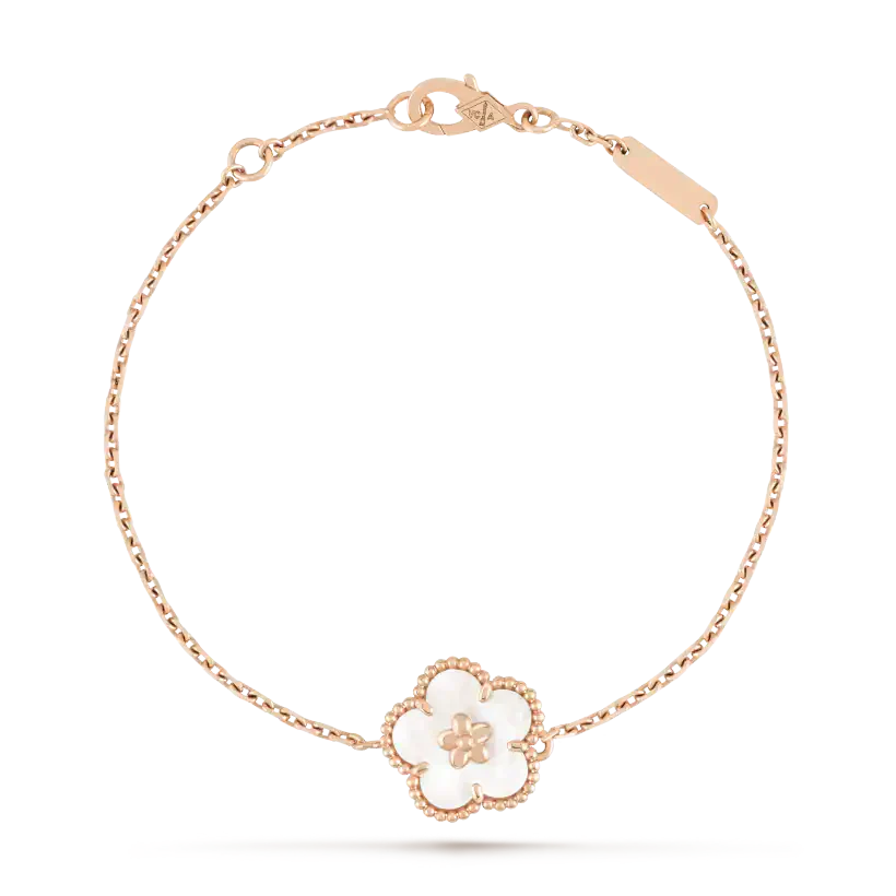 [Super CiCi ]LUCKY WHITE MOP PLUM BLOSSOM  BRACELET