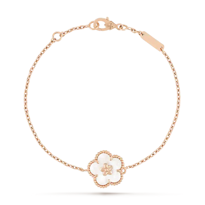 [Super CiCi ]LUCKY WHITE MOP PLUM BLOSSOM  BRACELET