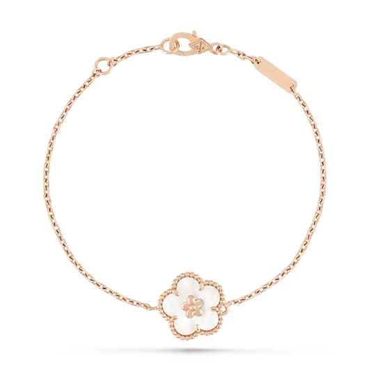 [Super CiCi ]LUCKY WHITE MOP PLUM BLOSSOM  BRACELET