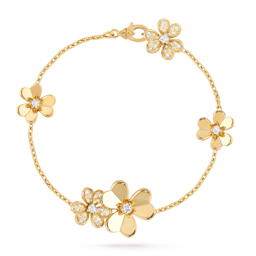 [Super CiCi ]FRIVOLE GOLD 5 FLOWERS BRACELET