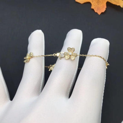 [Super CiCi ]FRIVOLE GOLD 5 FLOWERS BRACELET