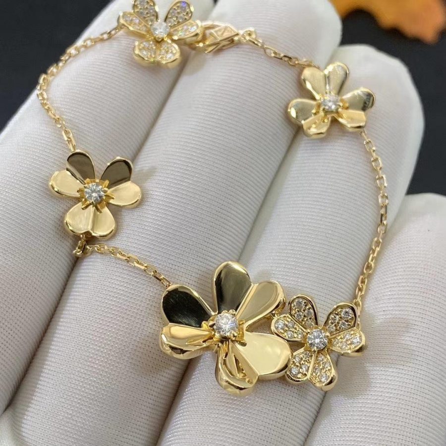 [Super CiCi ]FRIVOLE GOLD 5 FLOWERS BRACELET