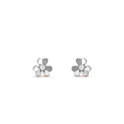 [Super CiCi ]FRIVOLE MINI SILVER FLOWER EARRINGS
