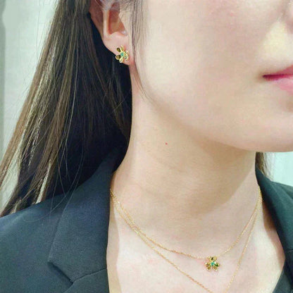 [Super CiCi ]FRIVOLE  FLOWER MALACHITE EARRINGS
