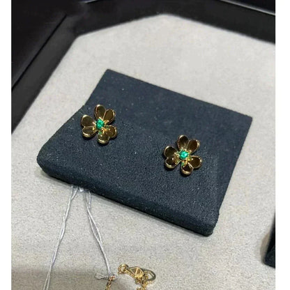 [Super CiCi ]FRIVOLE  FLOWER MALACHITE EARRINGS