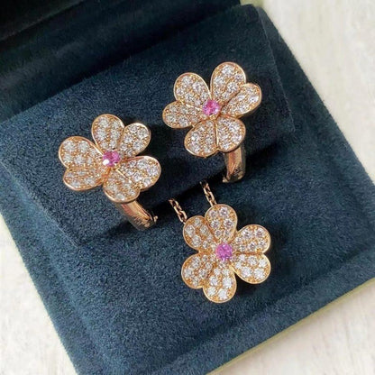 [Super CiCi ]FRIVOLE ROSE GOLD FLOWER DIAMOND NECKLACE