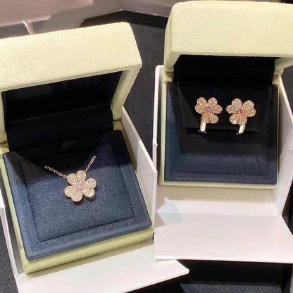 [Super CiCi ]FRIVOLE ROSE GOLD FLOWER DIAMOND NECKLACE