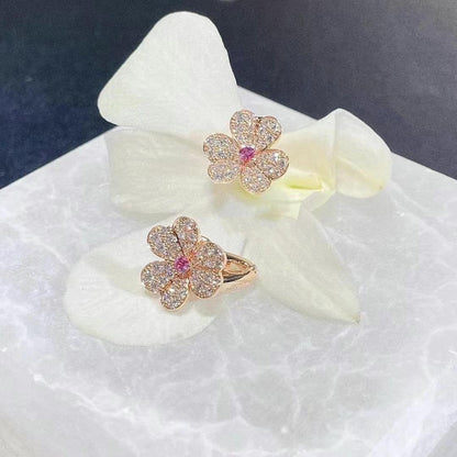 [Super CiCi ]FRIVOLE PINK GOLD FLOWER DIAMOND EARRINGS