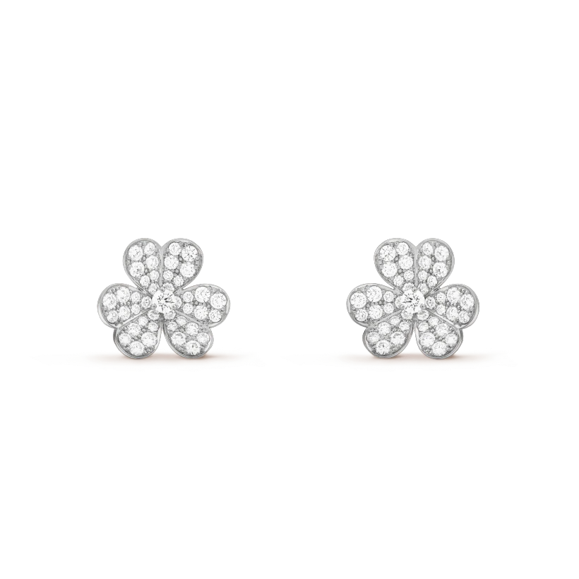 [Super CiCi ]FRIVOLE SILVER FLOWER DIAMOND EARRINGS