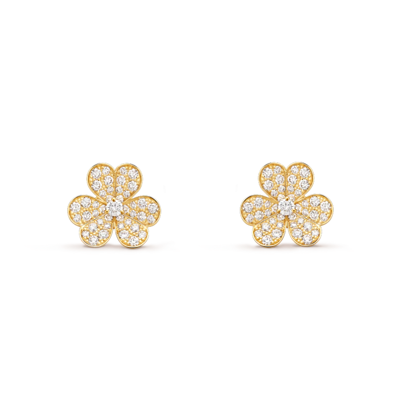 [Super CiCi ]FRIVOLE GOLD FLOWER DIAMOND EARRINGS