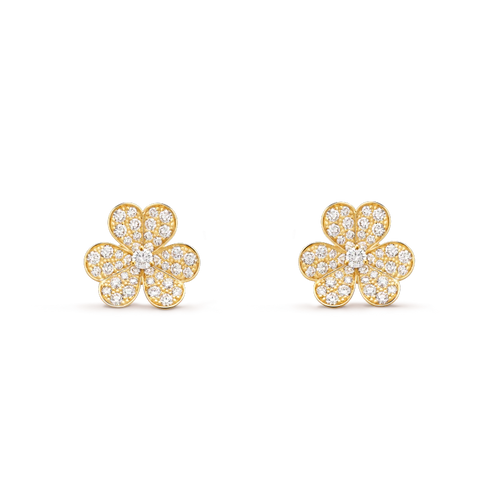 [Super CiCi ]FRIVOLE GOLD FLOWER DIAMOND EARRINGS
