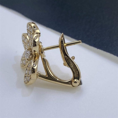 [Super CiCi ]FRIVOLE GOLD FLOWER DIAMOND EARRINGS