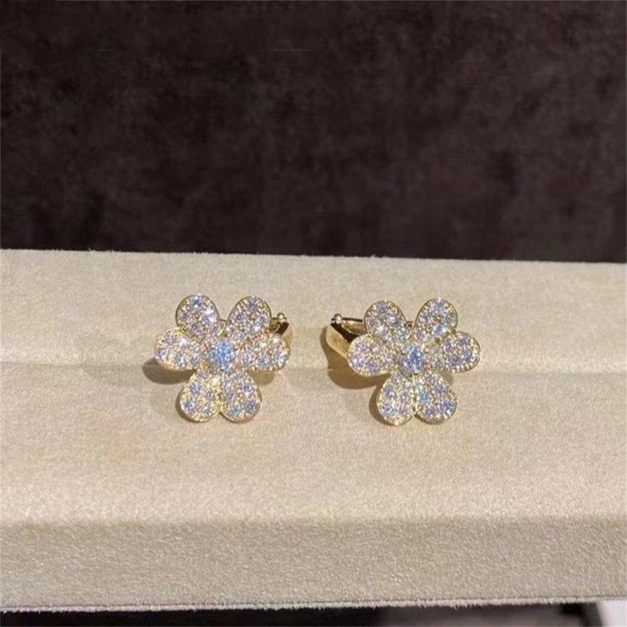 [Super CiCi ]FRIVOLE GOLD FLOWER DIAMOND EARRINGS