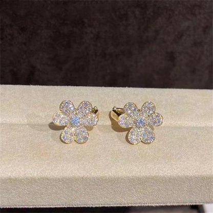 [Super CiCi ]FRIVOLE GOLD FLOWER DIAMOND EARRINGS