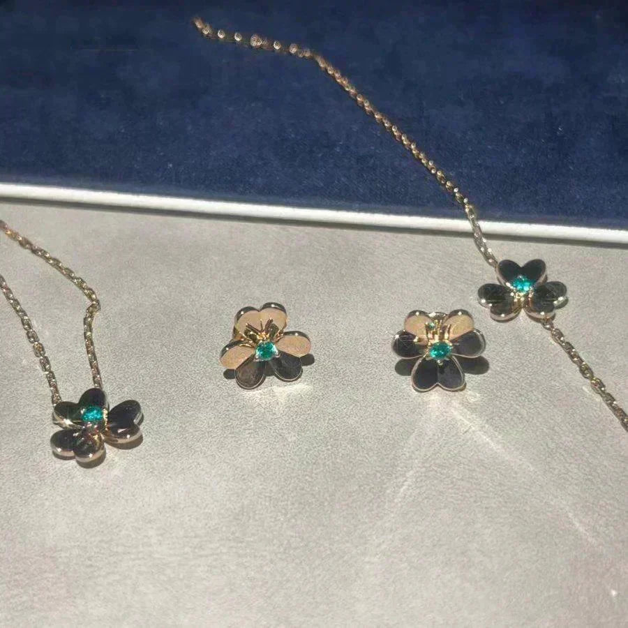 [Super CiCi ]FRIVOLE  FLOWER MALACHITE EARRINGS