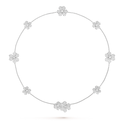 [Super CiCi ]FRIVOLE SILVER 9 FLOWERS NECKLACE